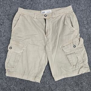 BKE Jack Cargo Shorts Mens Tag 33W Measures 33x10 Tan Khaki Athletic Fit